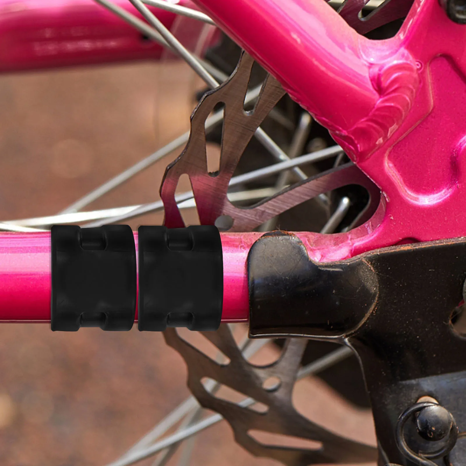 

4pcs Bike Chainstay Protector Rubber Guard for Rear Fork Anti Collision Ring Chain Frame Cover Black Color Fits All