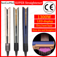 2 IN 1 Professional Hair Straightener Hair Dryer Heat-Up Flat Iron Negative Ion Iron Long-Lasting Styling 220V Hair Straightener