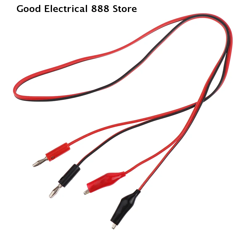 1Pc Multi-meter Test Leads Cable Line 100cm Double Ends Banana Plug To Alligator Clip Battery Electrical Connector DIY Circuit