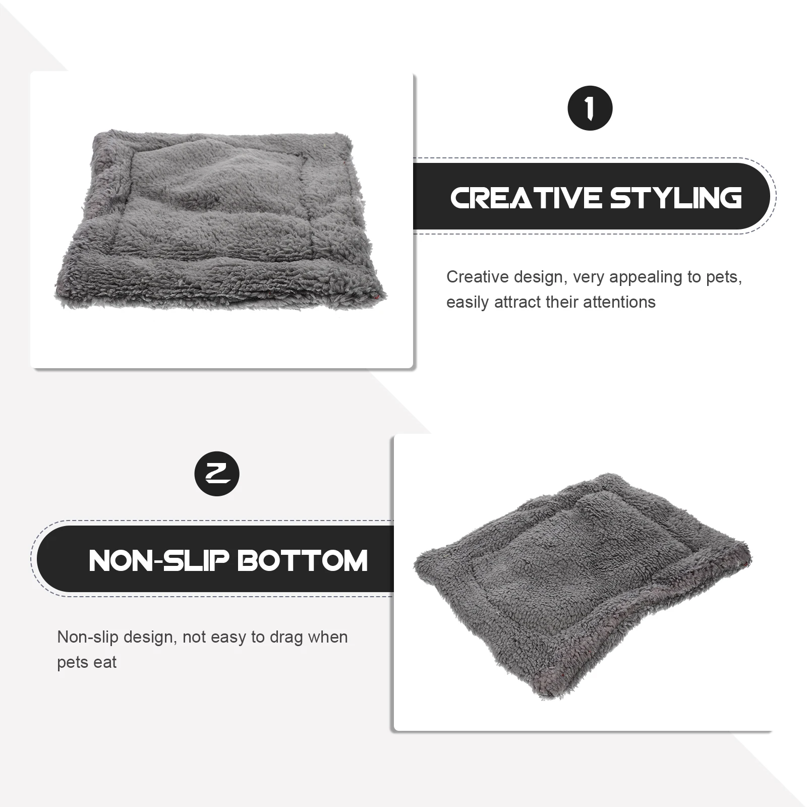 

Grey Large Size Pet Lamb Fleece Warm Pad Rabbit Bed Hamster Cage Mat Comfortable Nest Winter House Soft Small Pets Sleeping