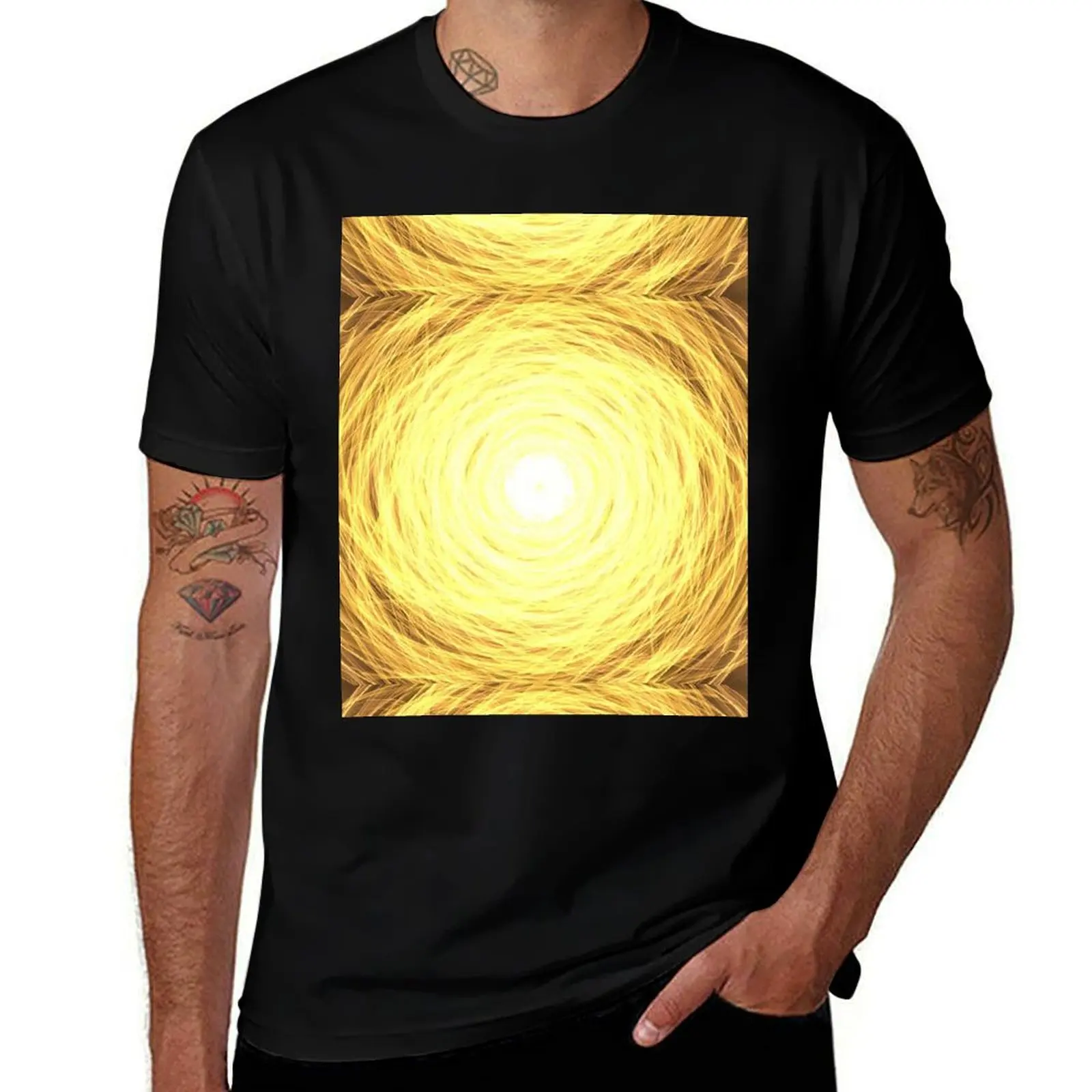Cosmic Sun: Meditation Portal T-Shirt Relaxed Fit Casual Short Sleeve Top T-Shirt