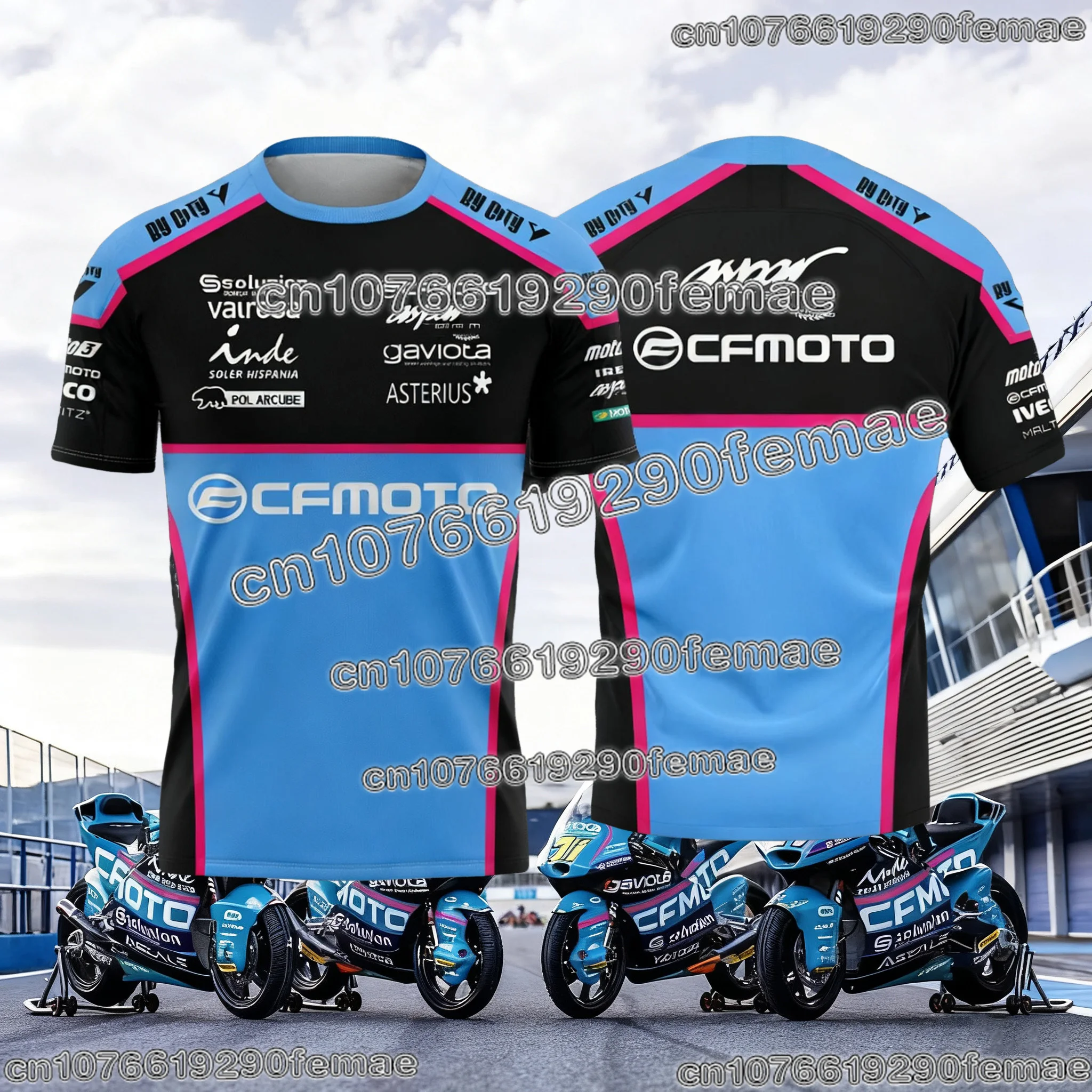 

2026 CFmoto Aspar Racing Team Fan T-Shirt Short Sleeve Motorcycle Sport Casual Fashion Comfortable Daily Tee For Men And Women