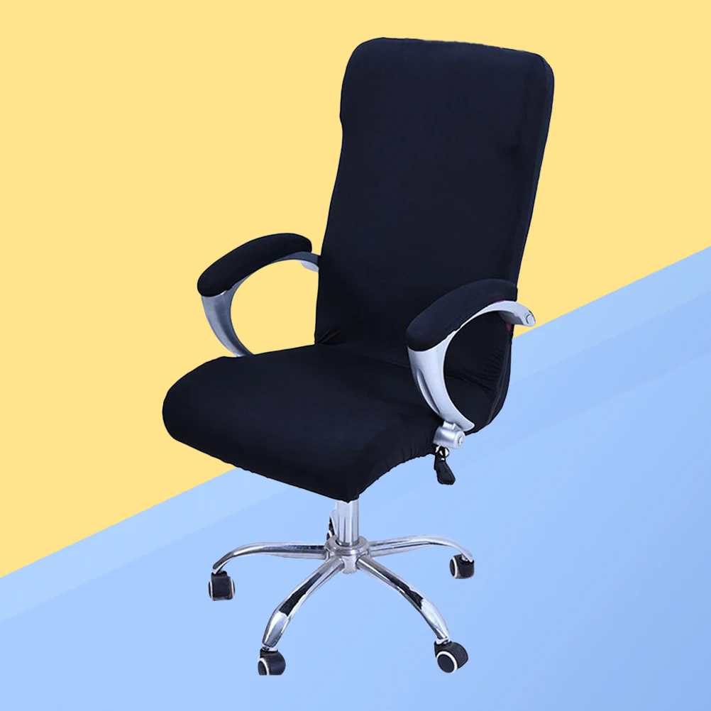 

Office Chair Slipcover Stretchable Fabric Cover Soft Elastic Protector For Back Seat Reusable Computer Desk Chair Cover