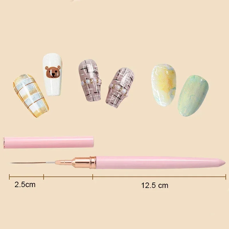 5 adet/takım Nail Art Liner DIY Boyama Fırçası Çizim Hatları Şerit Çiçek Boyama Kalem Tırnak Astar Fırçası 5 boyutu Manikür Araçları