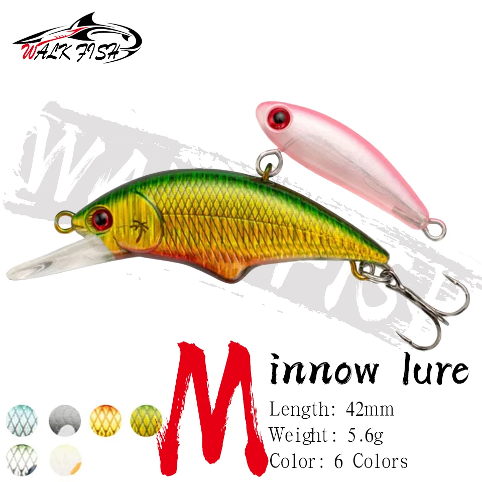 WALK FISH 42mm 5,6g Minnow Sinking Isca Angelköder Gute Qualität Künstliche Köder Bass Barsch Hecht Forellenköder Harter Köder Angeln