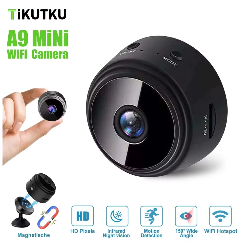 WiFi Mini Camera HD 1080p Security Monitoring Camera Night Vision USB Rechargeable Remote Viewing Strong Magnetic Smart Home