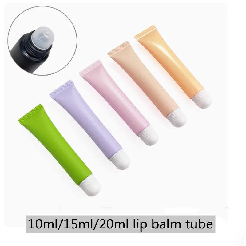 

10-200pcs 10/15/20ml Empty Cosmetic Soft Tube Squeeze Hose Lip Balm/Lip Gloss / Essence/ Serum Container Empty tube Refillable