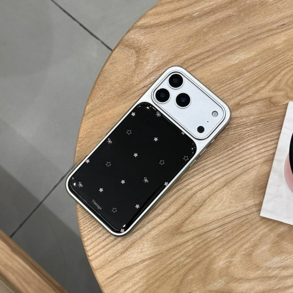 

Индивидуальный креативный полноэкранный противоударный чехол для телефона со звездами и серебряной рамкой для iPhone 17, 16, 15, 14 Pro Max