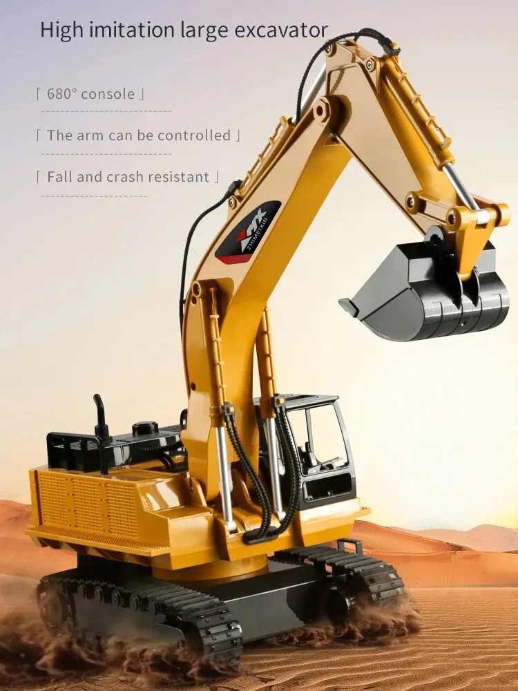 RC Excavator Dumper Car 2.4G Remote Control Engineering Vehicle Crawler Truck Excavator Toys for Boys Kids Christmas Gifts