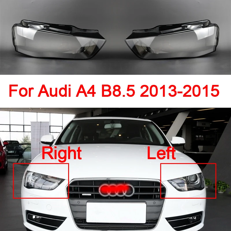 Car Front Headlight Glass Cover For Audi A4 B8.5 2013 2014 2015 Transparent Replacement Lampshade PVC Headlight Shell Cover