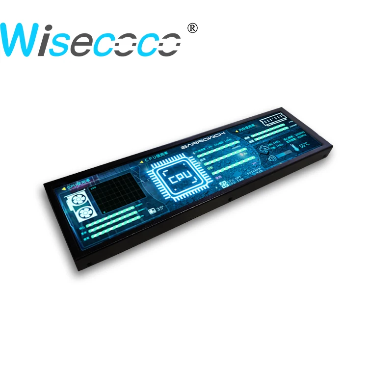 Wisecoco 8.8 Inch Touch LCD Monitor 1920x480 IPS Portable Second Display for Laptop Raspberry Pi TV Secondary AIDA64 Sub Screen