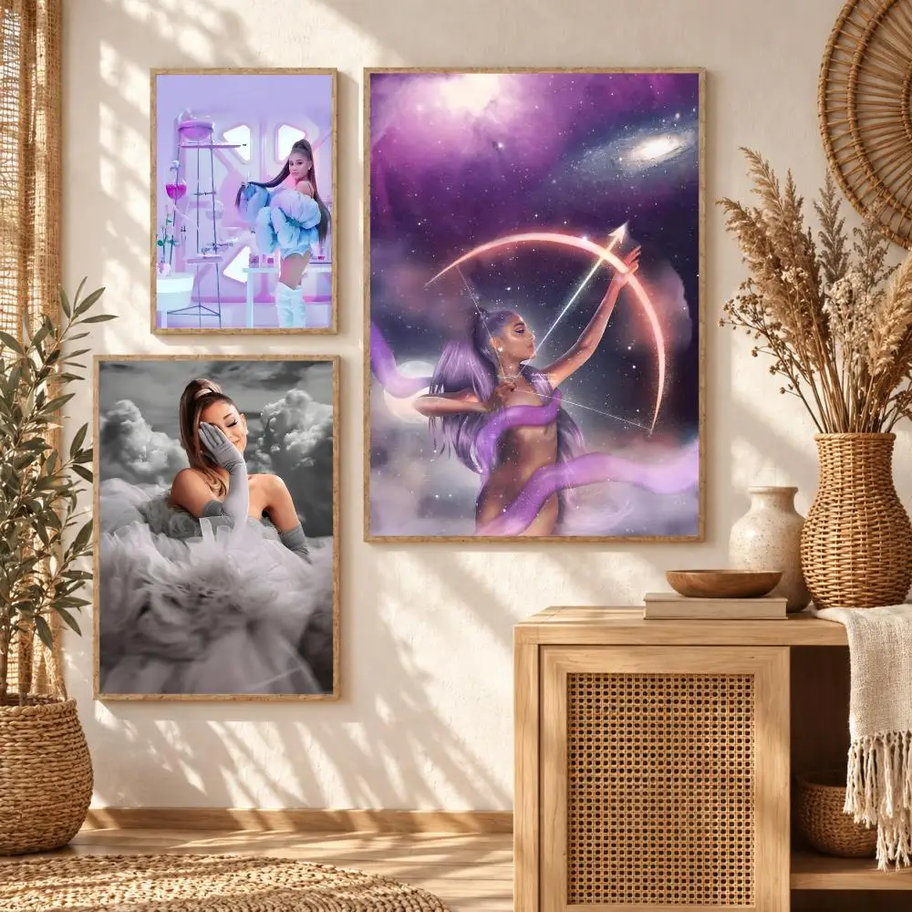 Singer A-Ariana Grande Painting Calligraphy Modern Canvas Wall Art Prints for Living Room Decor | Wall Decals