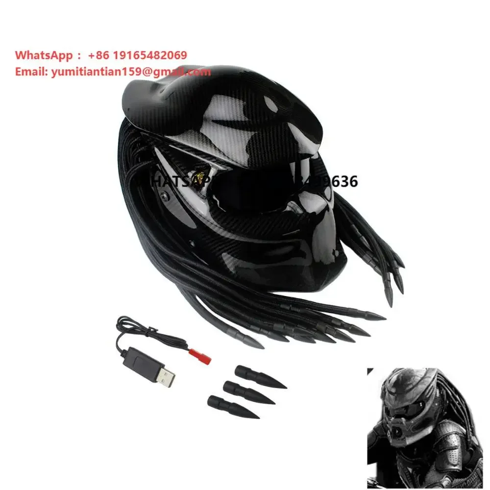 Motorcycle Carbon Fiber Motorcycle Helmet Full Face Iron Warrior Man Helmet