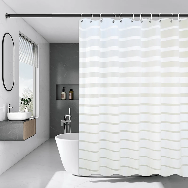 Waterproof Shower Curtain Mildew Proof Durable Bathroom Screens With Hook Modern Printed Bathtub Curtains Bathroom Accessories