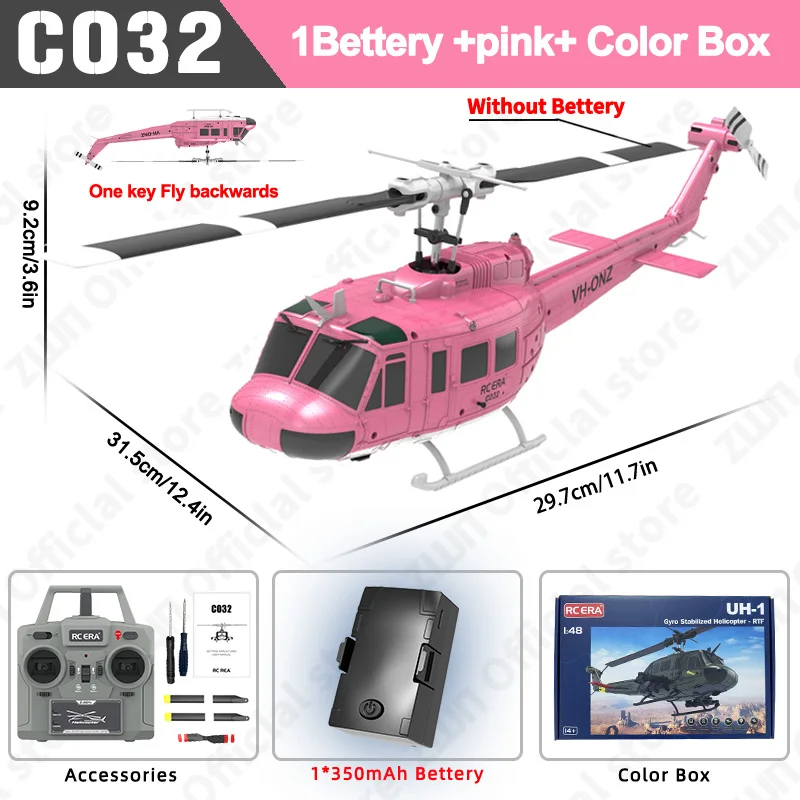 C032 RC Helicopter 2.4G 6-Aixs Gyroscoop 6CH Hoogte Hold Optische Stroom Borstelloze Afstandsbediening Helikopter Speelgoed voor Kid Volwassen