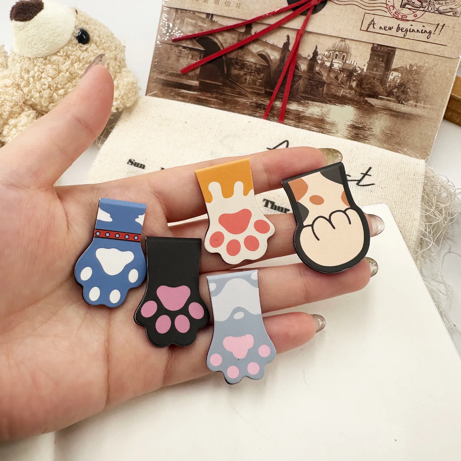 set-di-100-segnalibri-magnetici-a-forma-di-zampa-di-gatto-regalo-per-bambini-segnalibri-per-studenti-set-di-cancelleria-kawaii-accessori-per-libri
