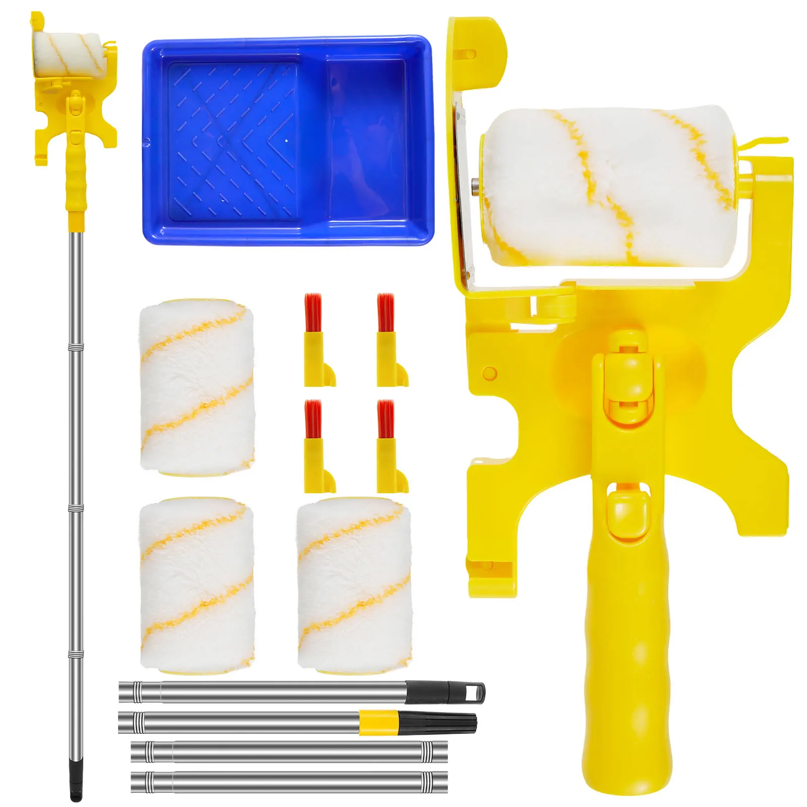 

Paint Edger Roller Brush Kit Clean-Cut Wall Paint Roller Handheld Paint Edger Combo Set Trimming Color Separation Paint Roller