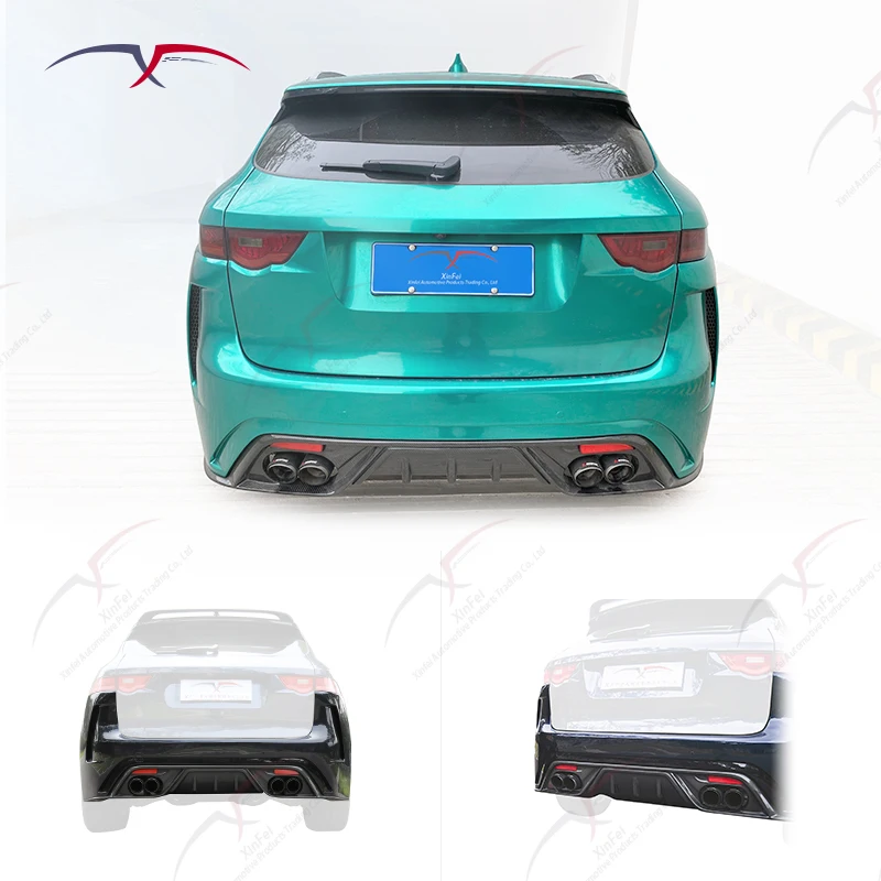

Car bumper refitted rear bumper rear spoiler rear diffuser four outlet exhaust pipe for Jaguar f-pace 2016-2020