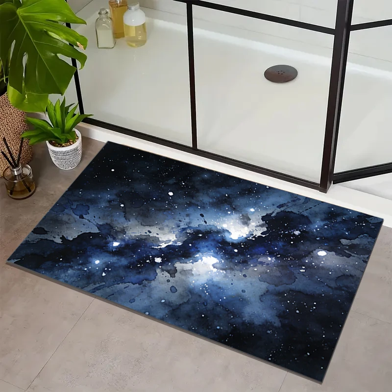 VIKAMA Modern Kitchen Coffee Table Mat Watercolor Non-slip Foot Mat Door Mat Absorbent Draining Mat 60X90CM Bathroom Mat