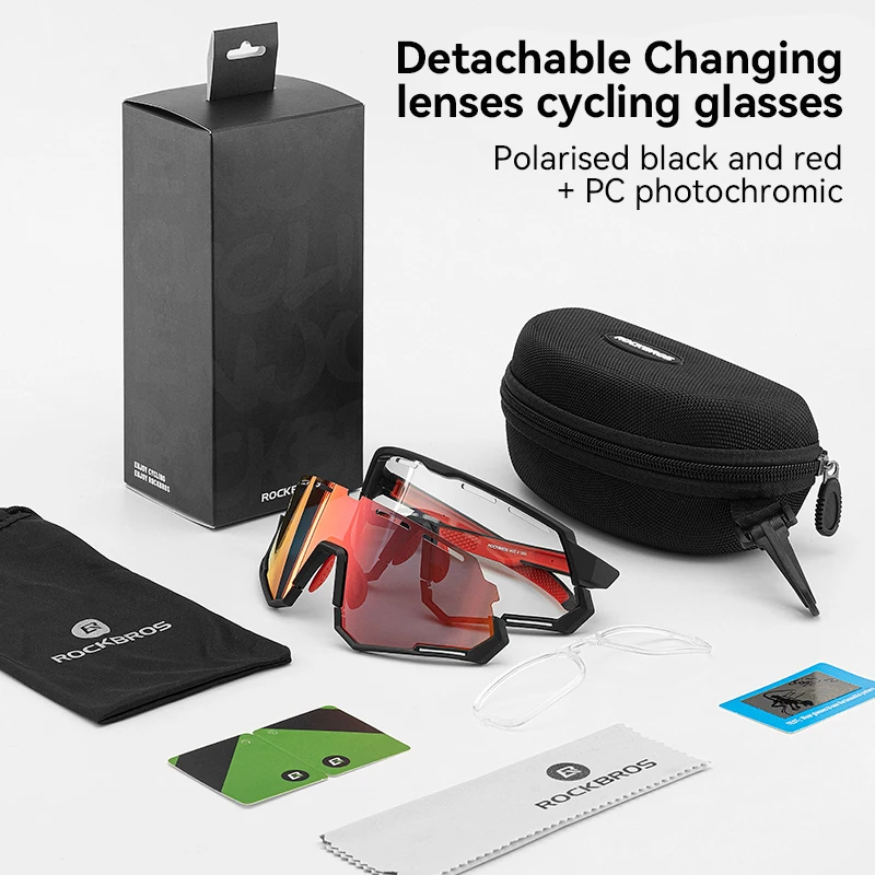 ROCKBROS Fahrrad Brille Polarisierte Photochrome Ultra-licht Bequem Bike Brillen Nicht-slip TR90 Sonnenbrille Radfahren Ausrüstung