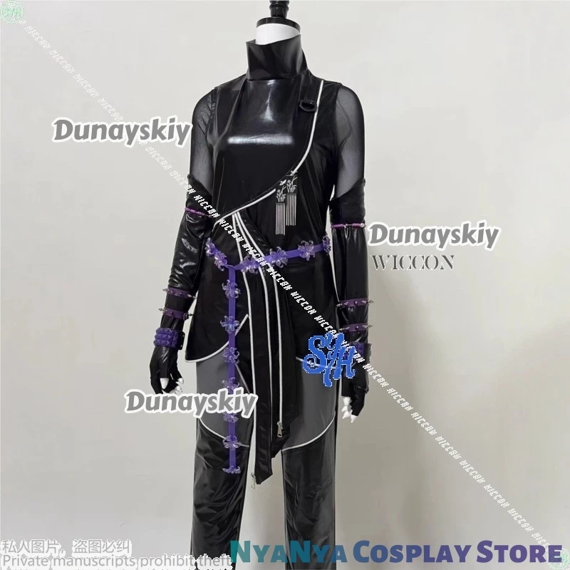 Mira Huntrix Novo ktaAnime Kpop Demon Cosplay Preto Roxo PU Macacão Sexy Jirai Kei Meninas Goth Ninja Lingerie Halloween