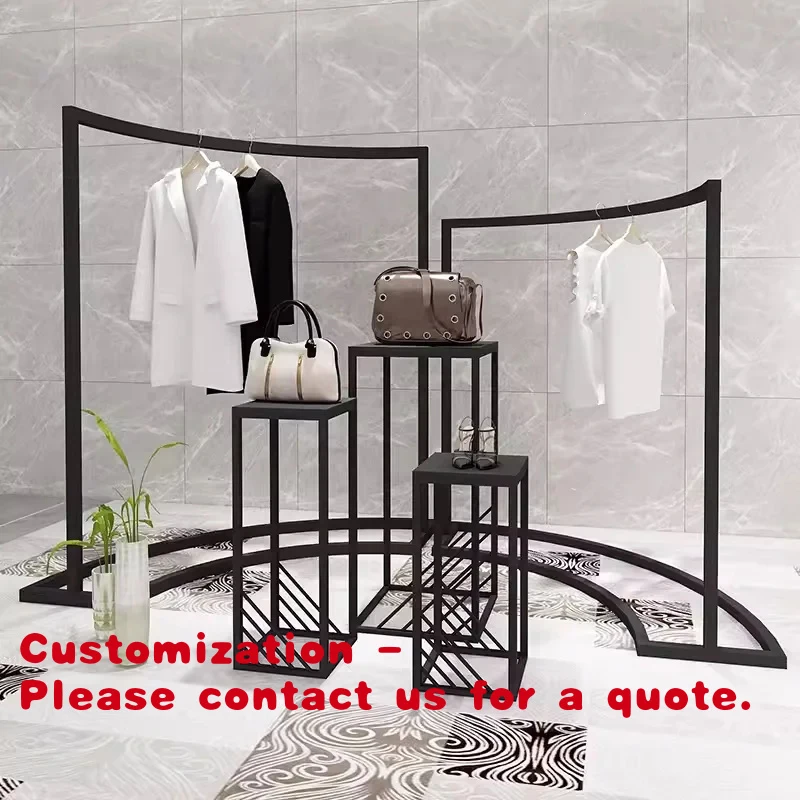 custom.Boutique Custom Metal Black Accessory Exhibition Table Circular Clothing Display Rack Store Display