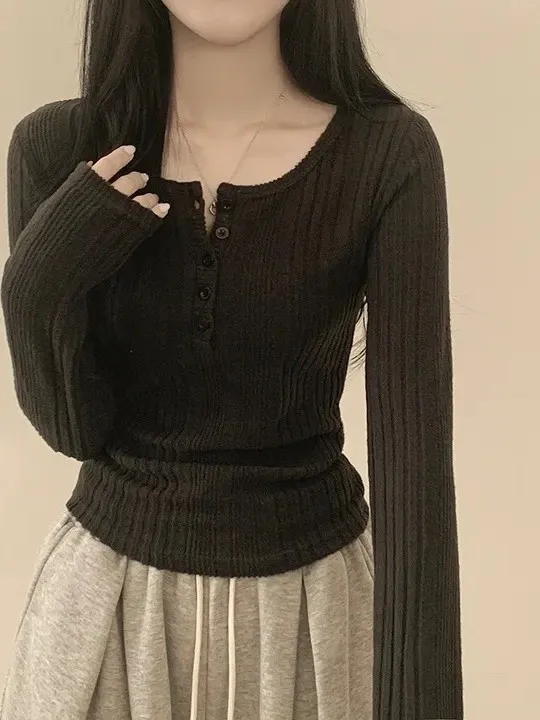 

Шикарный женский вязаный свитер Long Sve Base irt, антивозрастной внутренний свитер, осенний сезон, модный женский топ Ele Sle