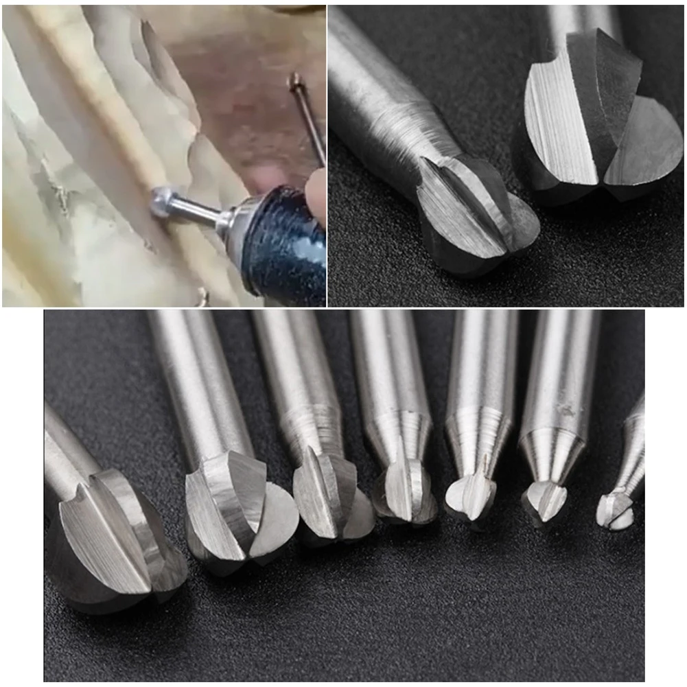 1Pc Milling Cutter Wood Carving Drill Bit Carbide Steel Engraving Bit 3/4mm Shank For Deburring Polishing Woodworking Tool Parts