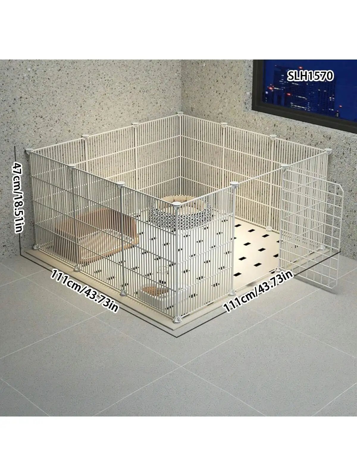 소형 강아지 탈출 방지 개 케이지, 애완 동물 인클로저, 실내 집 무료 조립, 테디 울타리, 꽉 조이는 메쉬