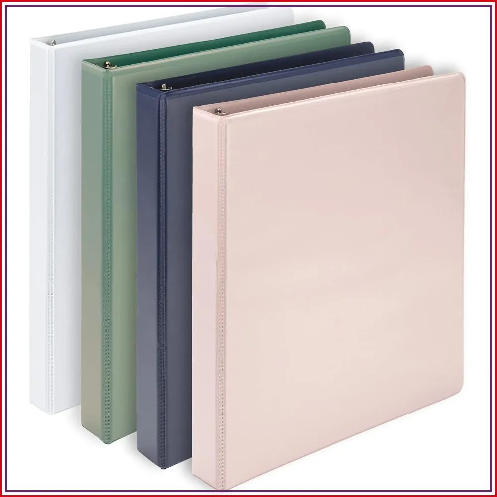 

Eco Friendly D-Ring Binders – 1 Inch, 225 Sheet Capacity, School & Office Supplies (4-Pack, Boho)