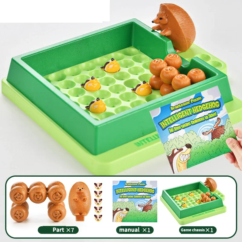 Hedgehog Board Games With Solution Skill-Building Puzzle Logic Game Toy Children Labyrinth Maze Game Toy Table Game Toy for Kids