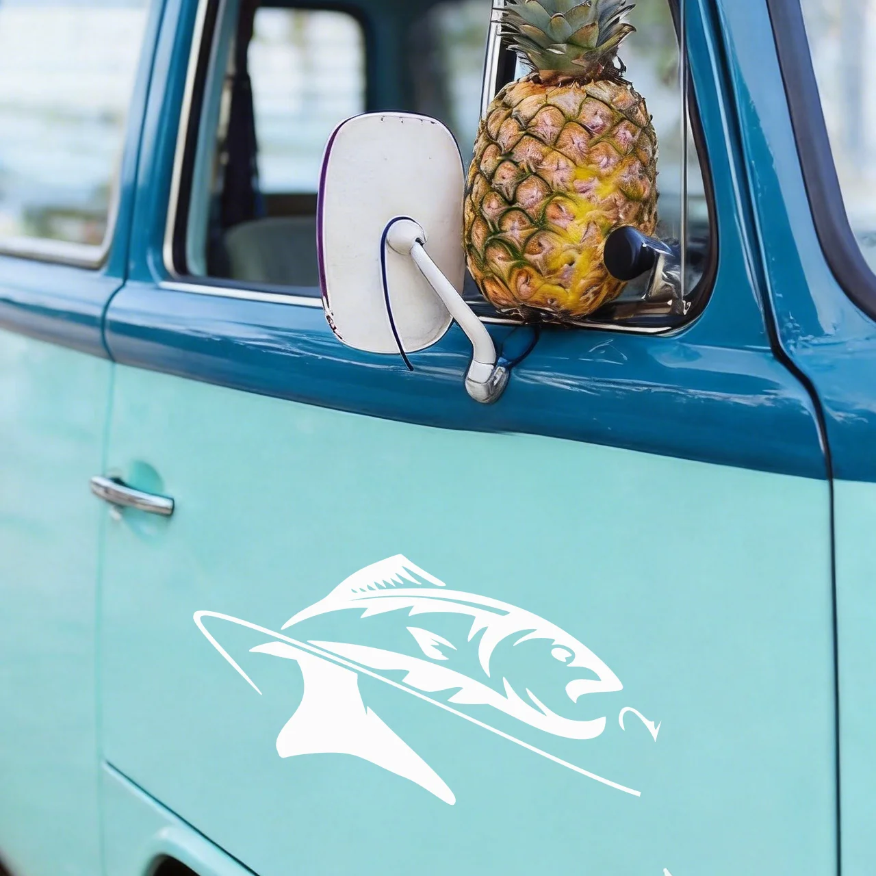1Pc Salmon Fish Hook Fishing Waterproof Minimalist Vinyl Sticker For Truck Camper Boat Cooler Car Decor