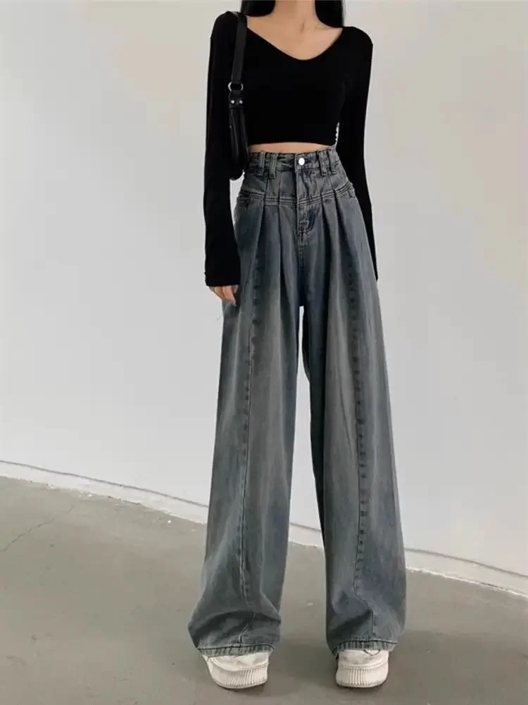 Jeans Women Minimalist Fashion New All-match Retro Korean High Street Solid Harajuku Denim Vintage Full Length Leisure Hot Sale