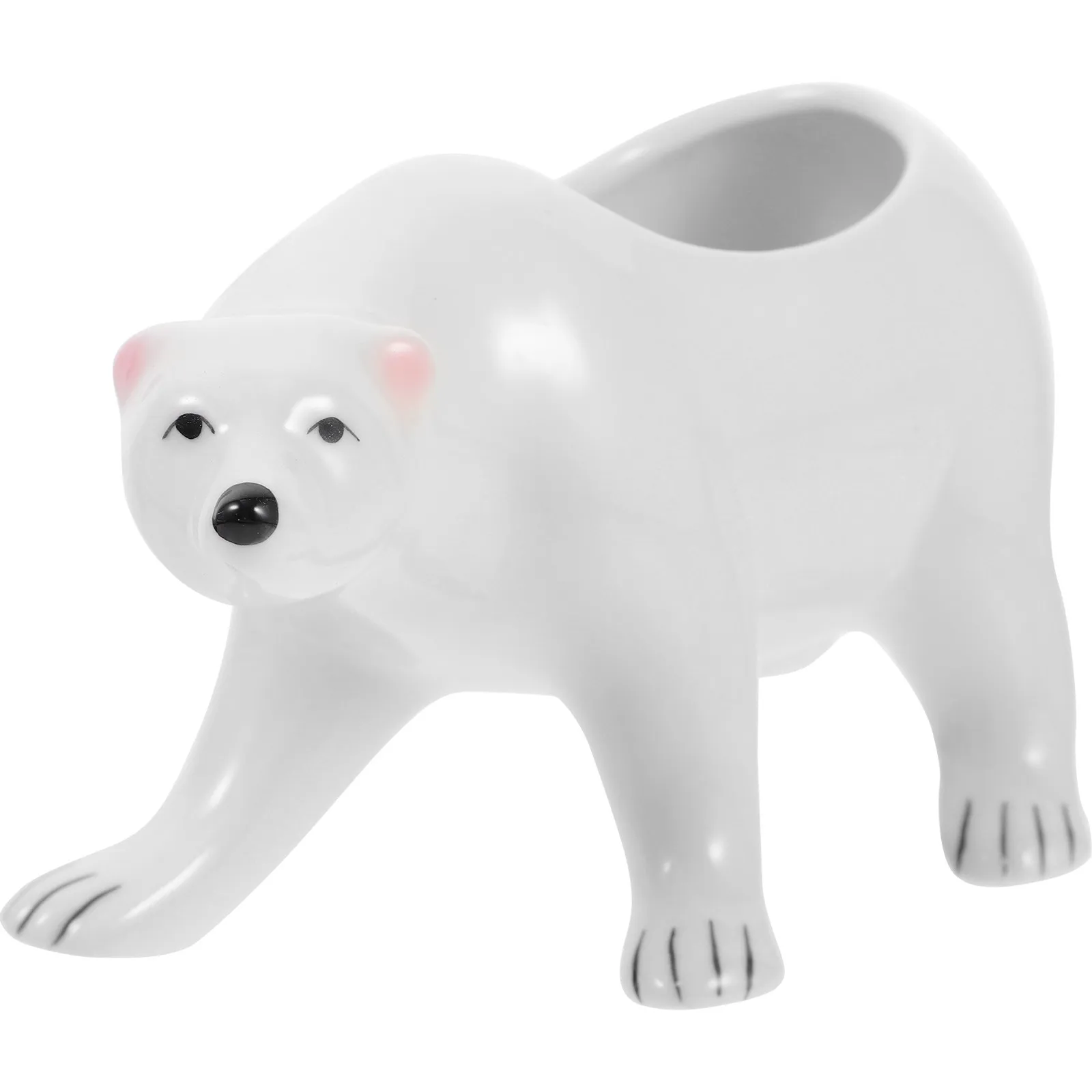 Bear Theme Ceramic Succulent Planter Pot Small Flowerpot for Indoor Plants Office Decor Balcony Garden Desktop Centerpiece Gift