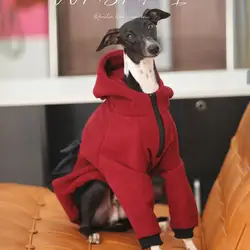 Fashion Hooded Whippet Italian Greyhound Clothing with Zipper Warm Dog Sweatshirt Italian Iggy Coat Whippet Clothing in Winter