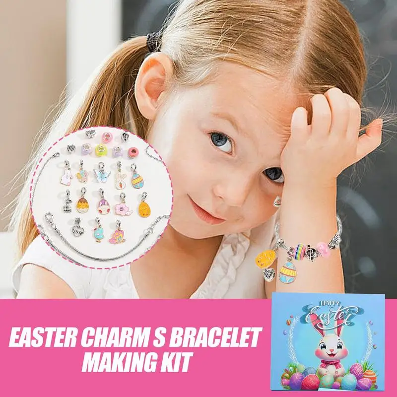 Kit per la creazione di gioielli per ragazze Kit per la creazione di gioielli per ragazze dei cartoni animati Set di gioielli con ciondoli Set di collane con braccialetti con ciondoli carini per bambini