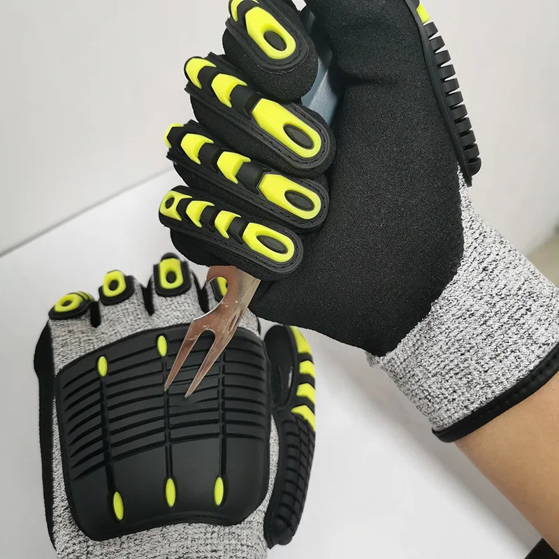 Mecha nix schnitt feste Sicherheits arbeits handschuhe Männer Industrie handschuhe Bau Schlag handschuhe