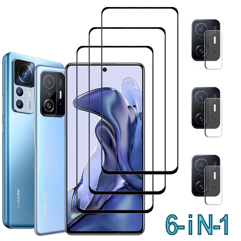 For Xiaomi 12T Pro 11TPro 11 lite 5G 12 lite Mi 13 Tempered Glass  Full Cover Glue Screen Protector Xiaomi 12 T Pro Lens Film