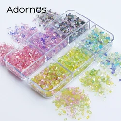 Decoraciones de Arte de uñas, cristal, piedras rotas, diamantes de imitación para uñas, grava Irregular, mezcla de colores, manualidades DIY, gemas, dijes de manicura