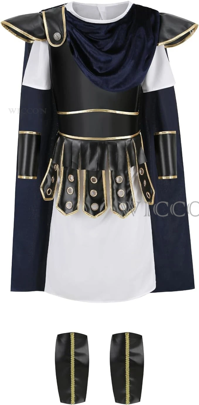 زي المحارب الروماني في العصور الوسطى للرجال ، جندي سبارطي ، مصارع تأثيري ، زي الهالوين ، حفلة كرنفال ، فستان