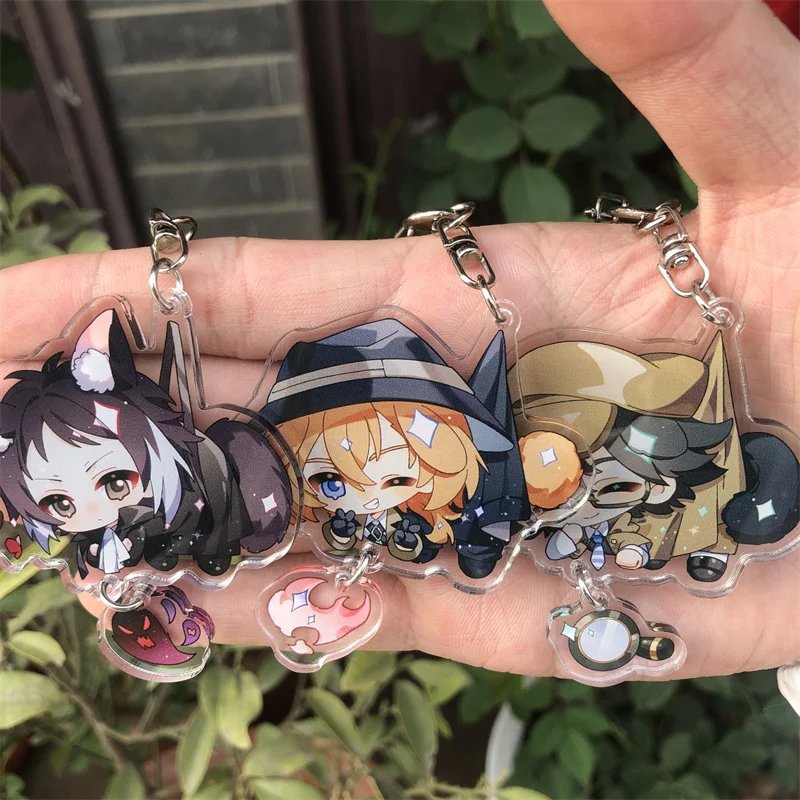 

Бунго Бродячие собаки аниме амбит дазай Осаму Накахара Чая коллеги милая версия Q изысканный акриловый брелок кулон подарок