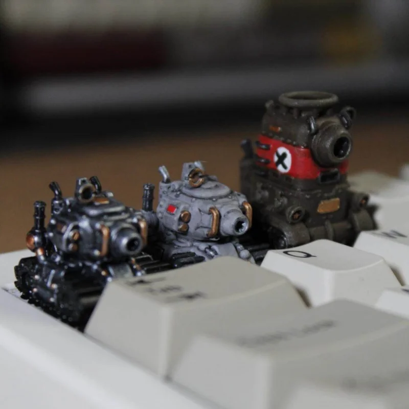 HCY Metal Slug Tank Custom Keycap Creative Resin DIY Artisan Keycap Cute Cartoon Gaming Mechanical Keyboard Accessory Ideal Gift