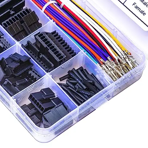 Masculino e Feminino Extensão JST Connector Kit com 22AWG Cabos, SM 2,5 milímetros, 2 pinos, 3 pinos, 4 pinos, 5 pinos, 6 pinos, 7 pinos, 8 pinos, 9 pinos, alojamento 10Pin, SM-MF-160 Kit