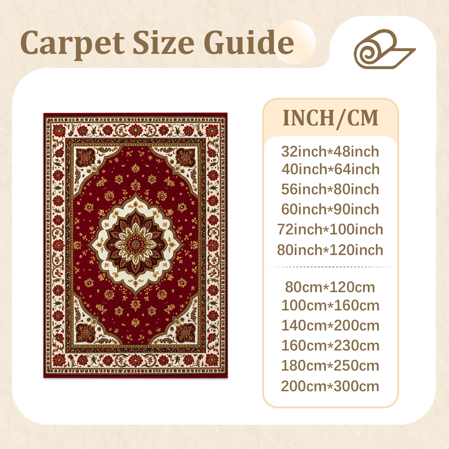High Quality Traditional Red Gold Floral Medallion Area Rug Velvet Machine Washable Soft Floor Rug for Living Room Bedroom Dining Room Entryway Halloween Thanksgiving Christmas New Year Black Friday Cyber Monday