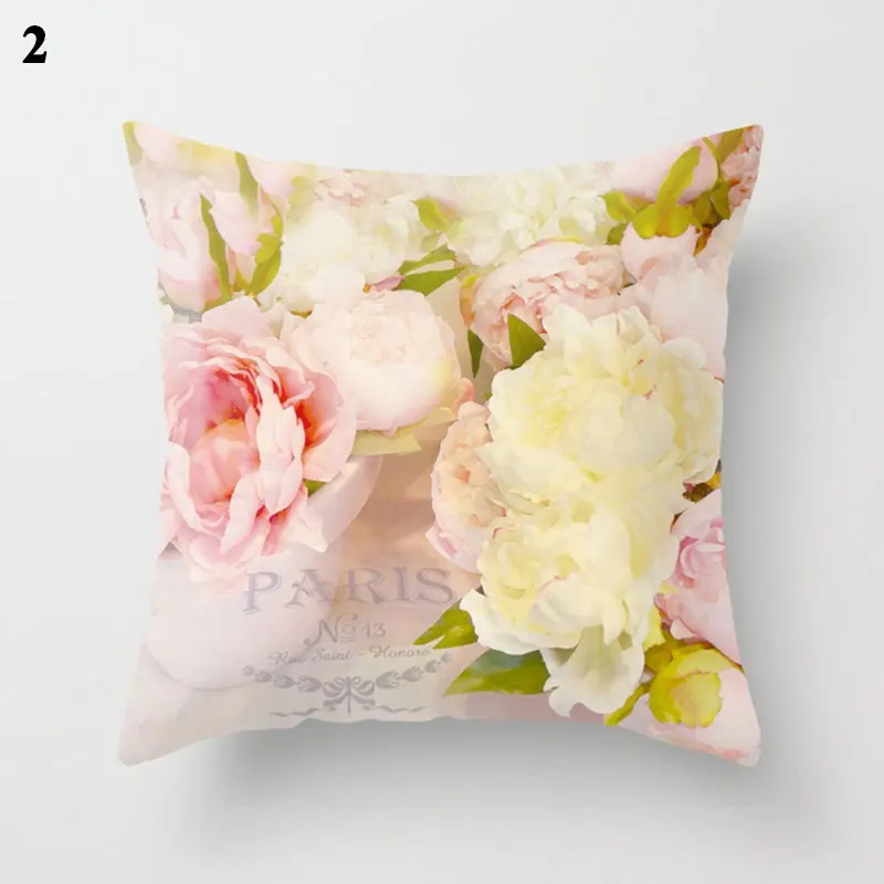 Beautiful Rose Flower Fashion Printing Pattern Cushion Cover Home Living Room Sofa Decoration Throw Pillow  45x45 cm