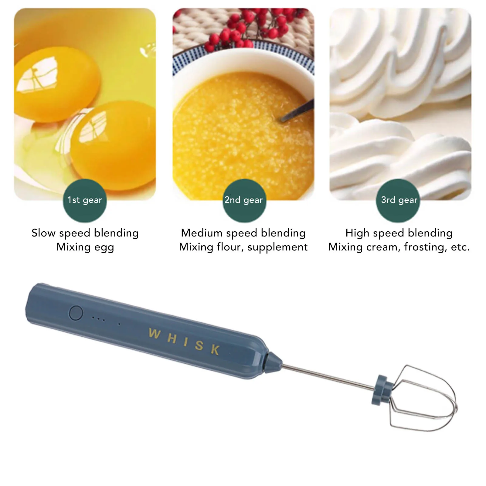 USB 家庭用ステンレス鋼電動ミキサーハンドヘルド小型ミキサーワイヤレス泡立て器泡立て器