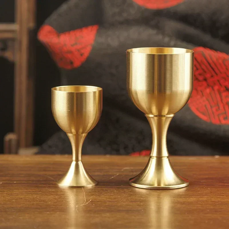 1/2pcs brass oversized goblet wine glass ornament brass wine glass copper cup desktop decoration copper ornament crafts