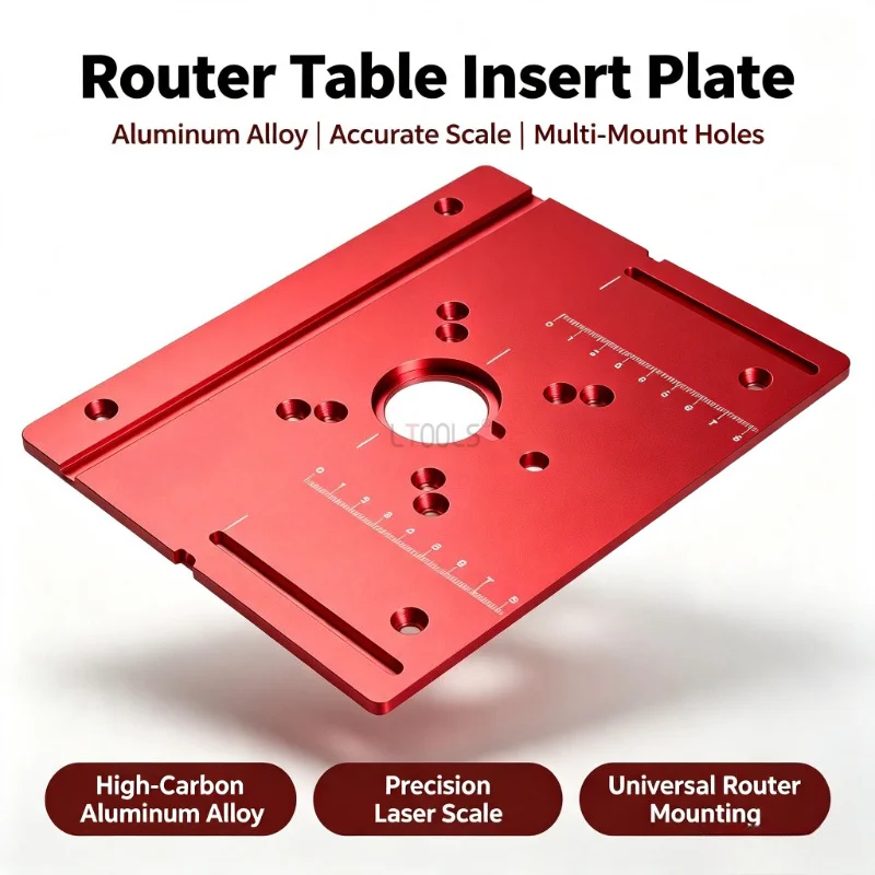 Compact Aluminum Router Insert Plate Woodworking Benchtop Flip Board for Trimmer Spindle Moulder Grooving Cutting DIY Tools