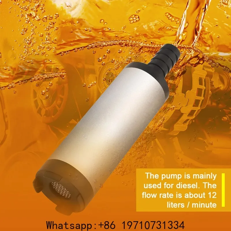 12V 3.8cm Stainless Steel Submersible Pump for Water Dieseloil Refueling Tool 8500r/m Diesel Pump Pump Submersible