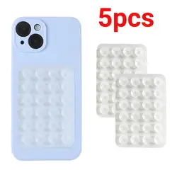 5pcs Strong Grip Phone Holder Adhesive Silicone Suction Phone Case Mount Anti-Slip Hands-Free Sticky Cell Phone Grip Stands